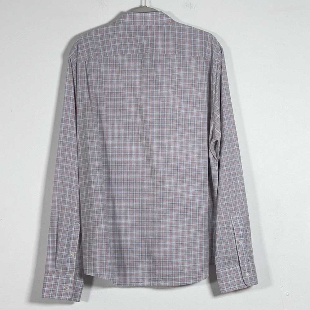 Faherty Button‎ Down Shirt Mens Sz XL Pink Plaid Long Sleeve